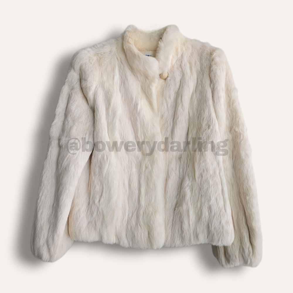 80s / 90s Fur Coat - Cream (L)